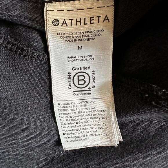 Athleta Farallon High Rise Pull On Shorts Black M Minimalist Athleisure Grunge - Picture 6 of 7